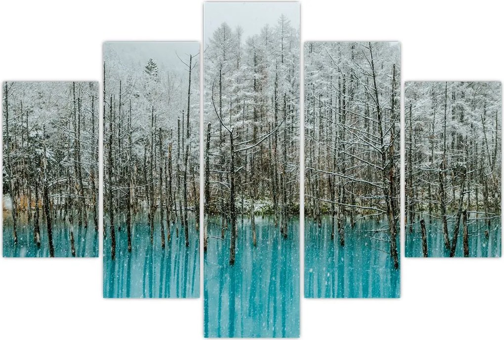 Tablou - Pescărie turcoaz, Biei, Japonia (150x105 cm)