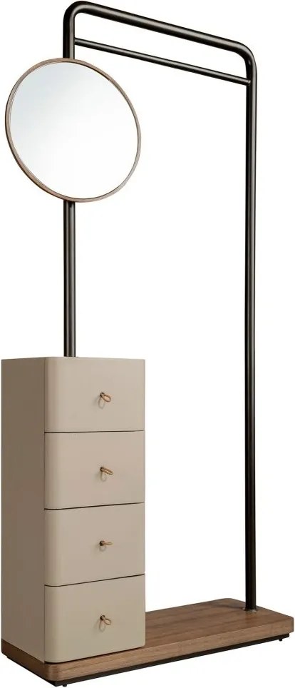 Suport pentru haine cu oglinda si sertare Coat Rack