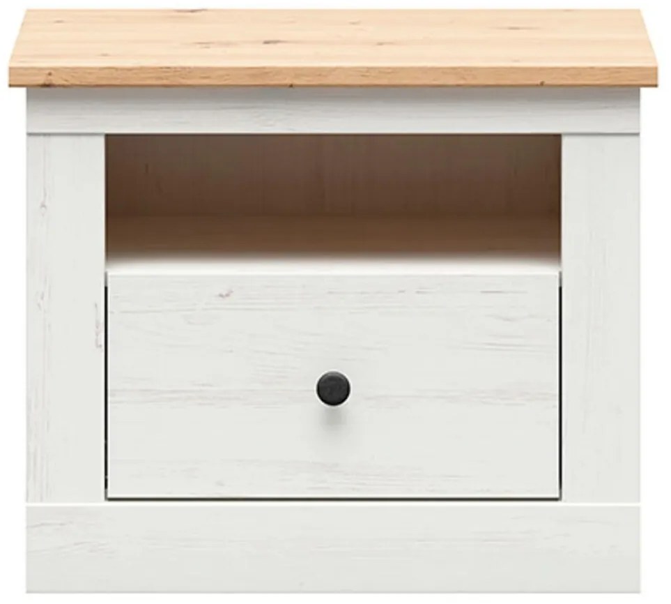 Noptieră Frija 1 (pin andersen alb + stejar artisan) . Promo -31%. 1098246