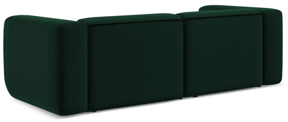 Canapea verde-închis cu tapițerie din catifea 228 cm Ekahi – Makamii