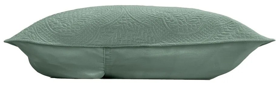 Set cuvertură și față de pernă verde din microfibră 240x260 cm Romane – douceur d'intérieur