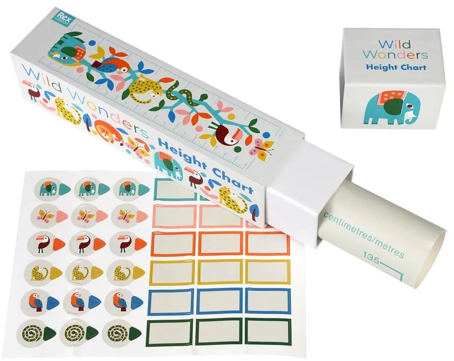 Autocolant pentru copii de tip metru pentru perete 28,5x115 cm Wild Wonders – Rex London