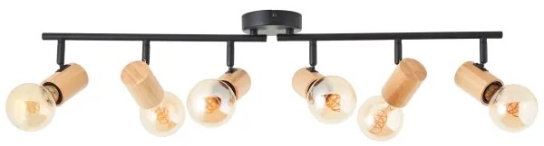 Brilliant - Spot KERRY 6xE27/40W/230V negru/bambus