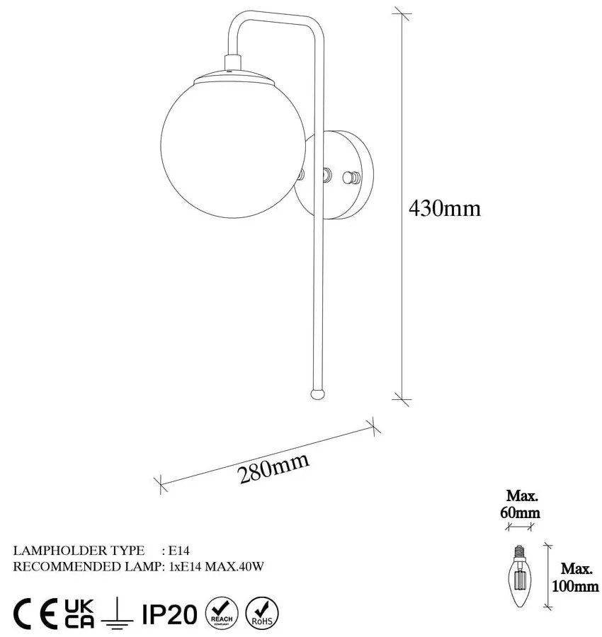 Aplică de perete aurie Viran – Opviq lights