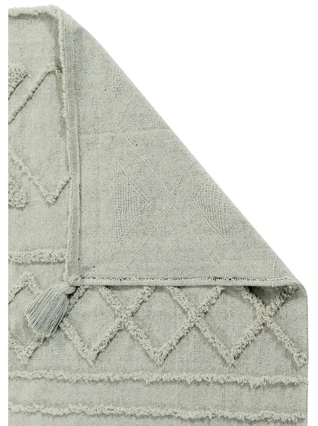 Covor verde deschis lavabil/țesut manual din bumbac 120x160 cm Tribu Olive – Lorena Canals