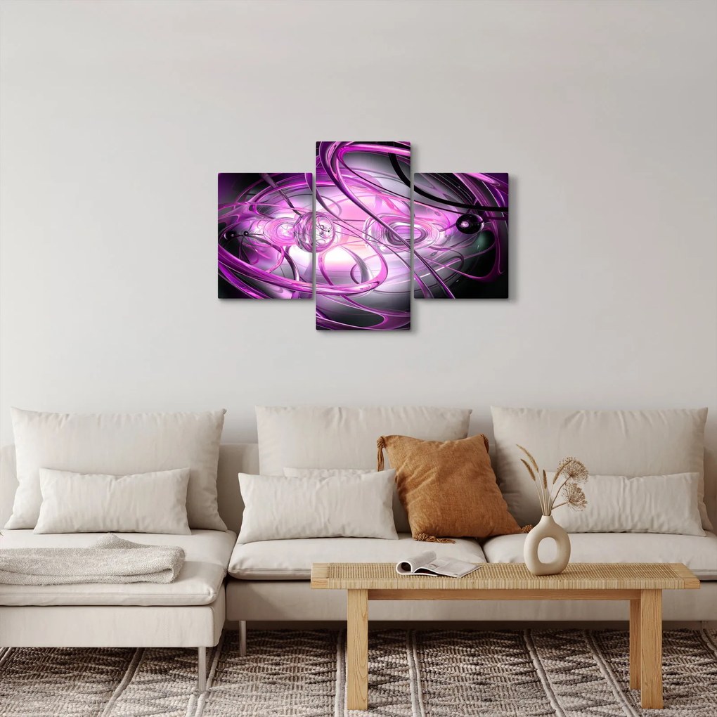Tabloul cu abstracție frumoasă în violet (90x60 cm)