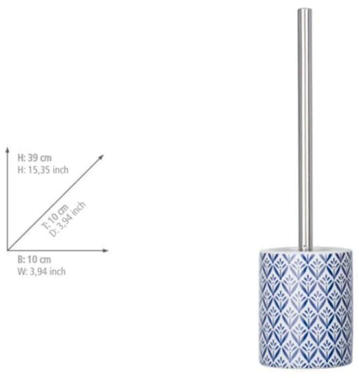 Perie de WC albastră din ceramică Lorca – Wenko