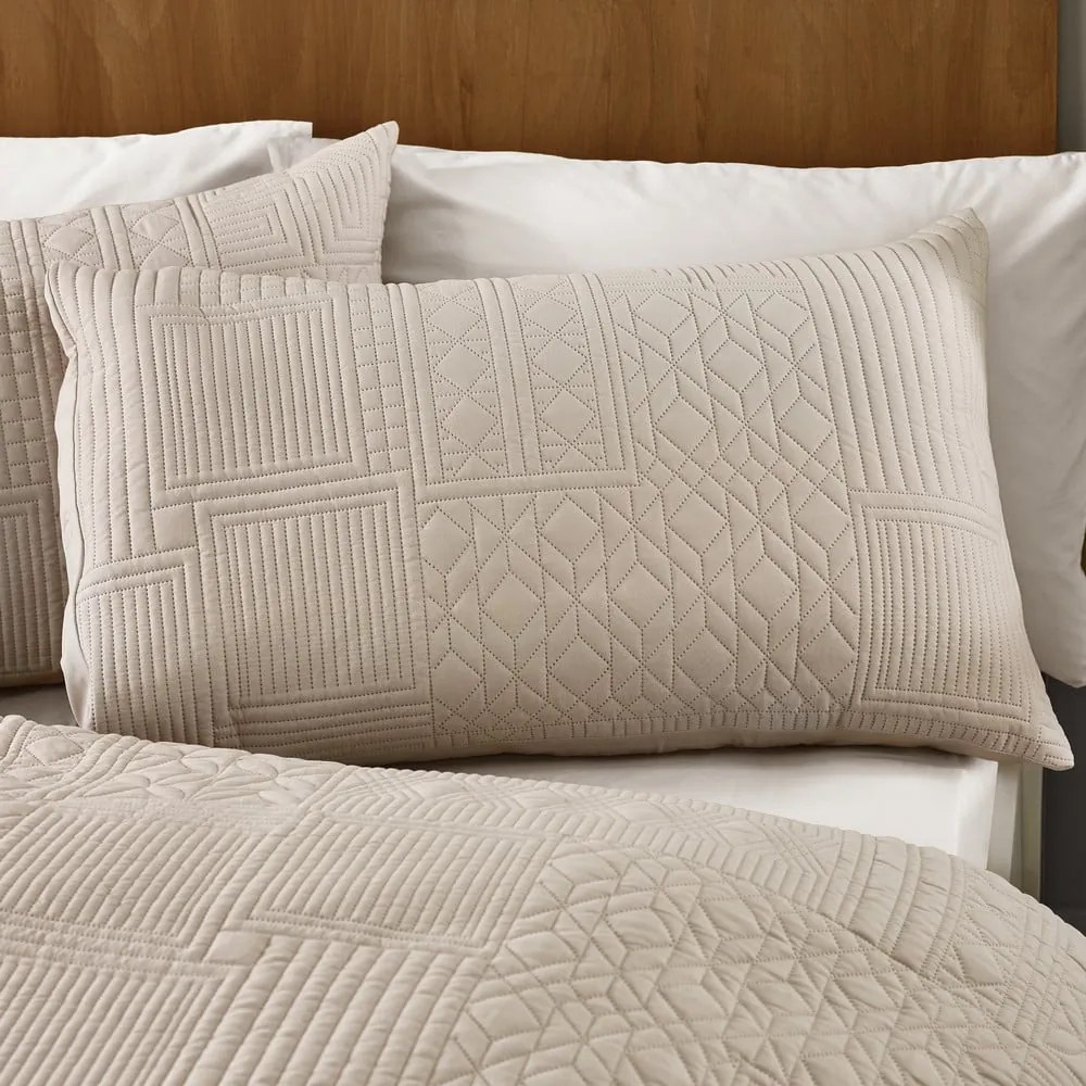 Lenjerie de pat bej pentru pat de o persoană 135x200 cm Folkstone Geo – Catherine Lansfield