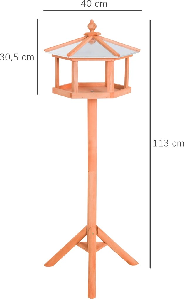 PawHut Alimentator pentru Pasari cu suport din lemn de pin 113x85x40cm