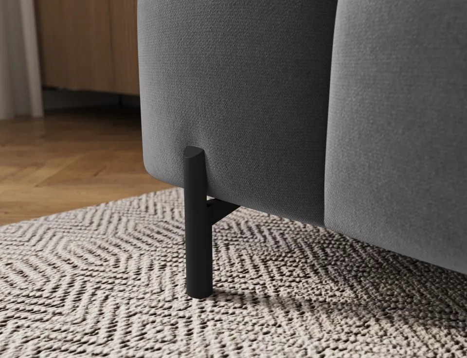 Taburet Tapitat cu Picioare Ferivo, 140x70x40 cm, dark gri plush – Sola 06