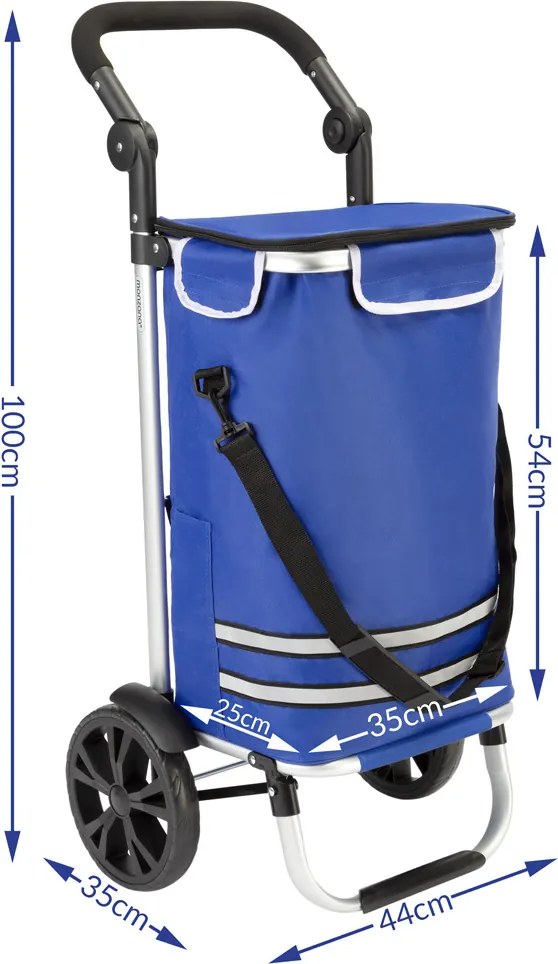 Carucior cumparaturi 36 L Aluminiu Albastru 31 x 24 x 54 cm
