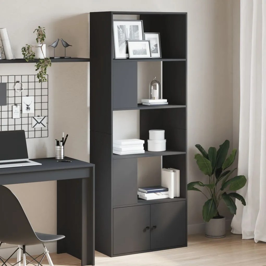 vidaXL Bibliotecă, negru, 70x36x189 cm, lemn prelucrat