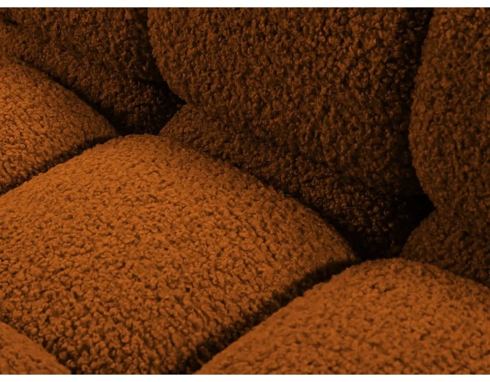 Colțar modular portocaliu cu tapițerie din țesătură bouclé (cu colț pe partea dreaptă) Bellis – Micadoni Home