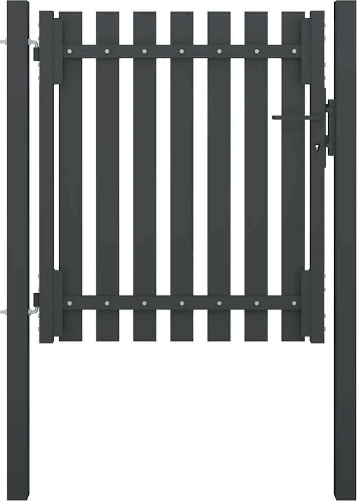 vidaXL Poartă de gard de grădină, oțel, 100x75 cm, antracit