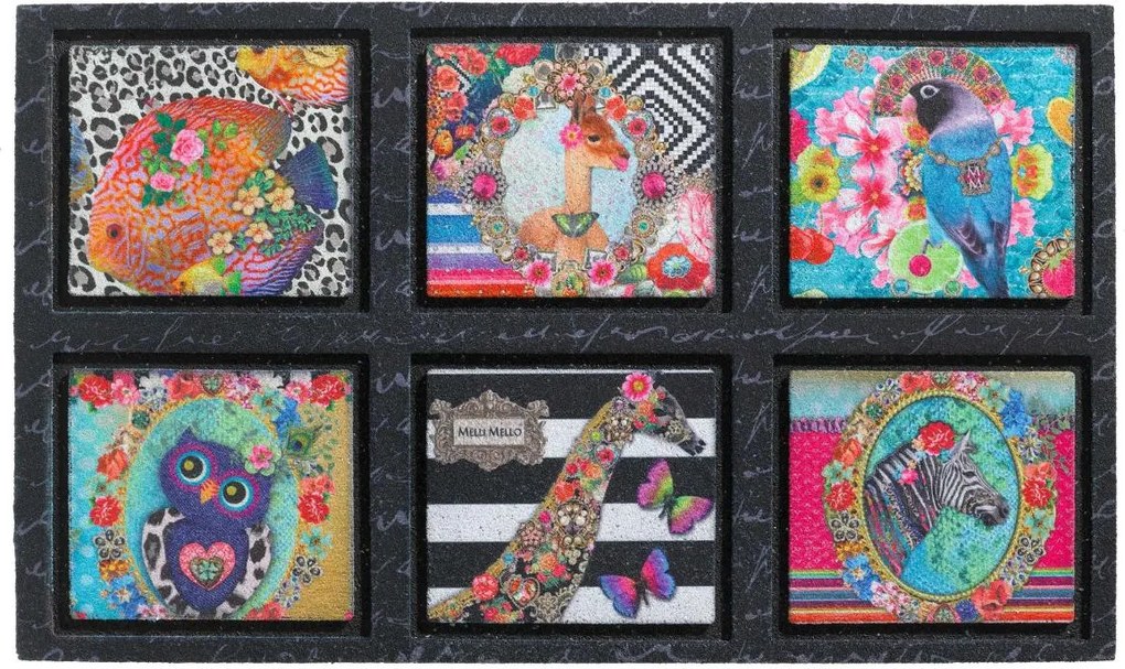 Covoras Intrare Melli Mello, Cauciuc, Multicolor, 45x75