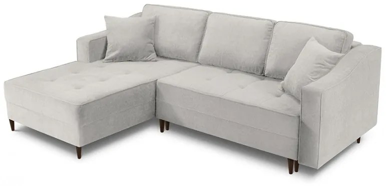 Coltar extensibil Willow cu colt pe partea stanga si tapiterie din tesatura structurala, gri deschis
