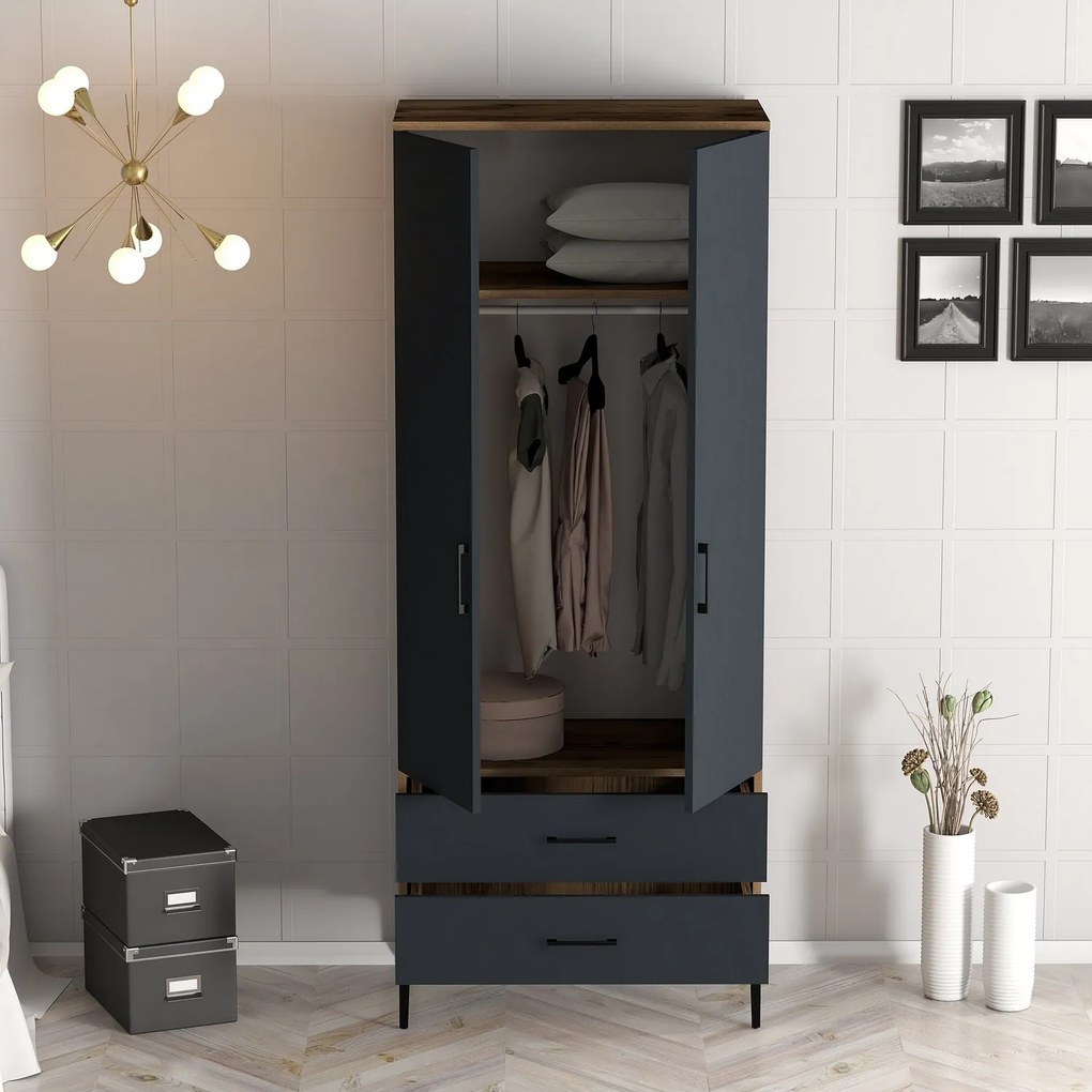 Dulap de haine Kiara T (Nuc + antracit). 1088332