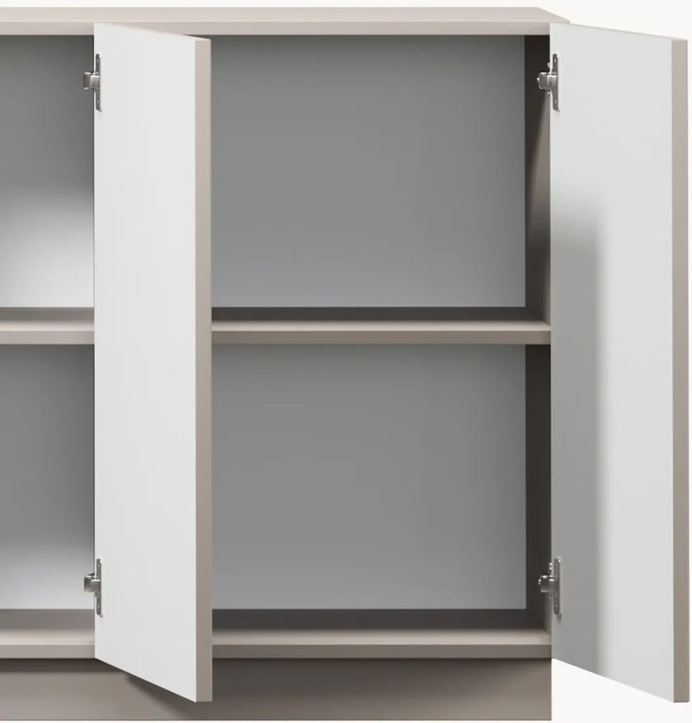 Comodă Lorini 200 cm cu 4 uși - cașmir / mânere aurii T-bar
