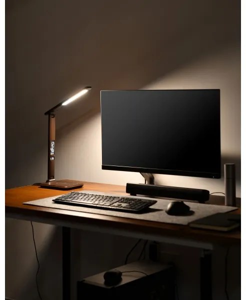 Brilagi-LED Lampă reglabilă cu încărcare wireless REGINA LED/8,5W/230V maro