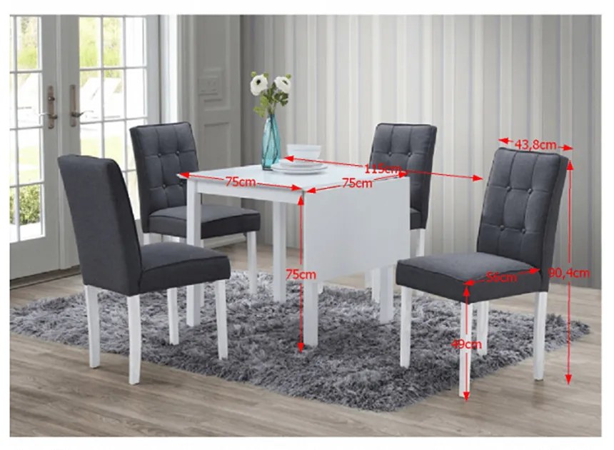 Zondo Set masă scaune pentru sufragerie Bygur (pentru 4 persoane). 809658