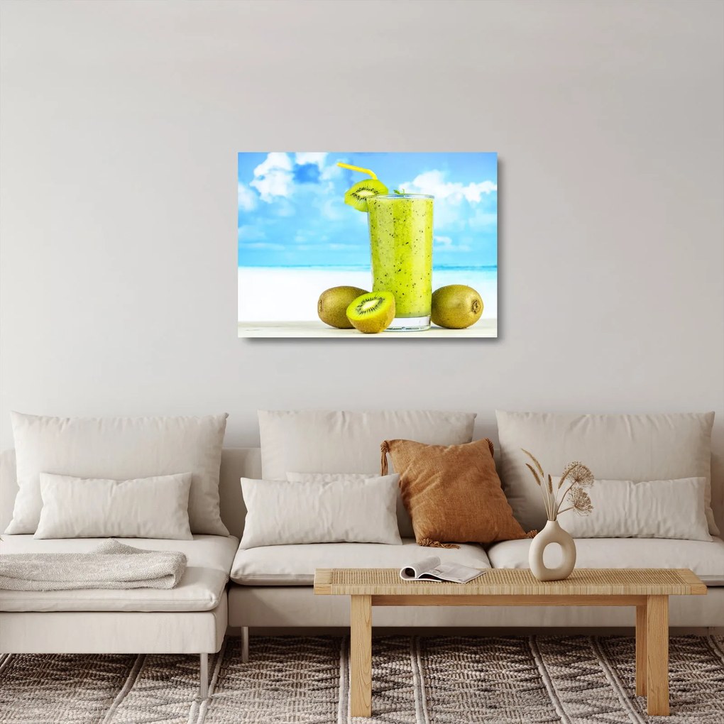 Tablou pe sticlă - smoothie kiwi (70x50 cm)