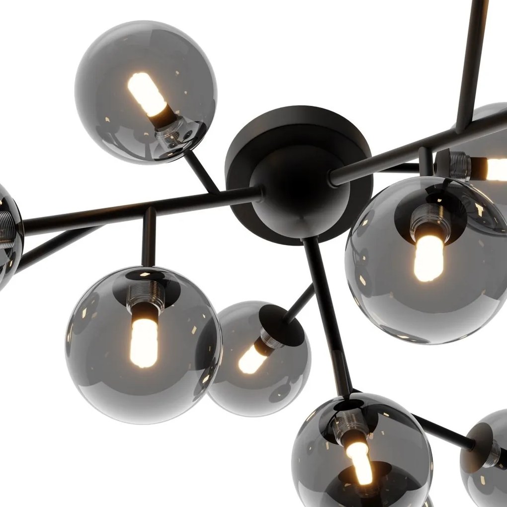 Lustra moderna design deosebit cu 12 de surse de lumina Dallas negru