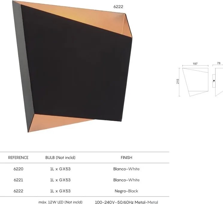 Aplica perete lumina ambientala ASIMETRIC alb