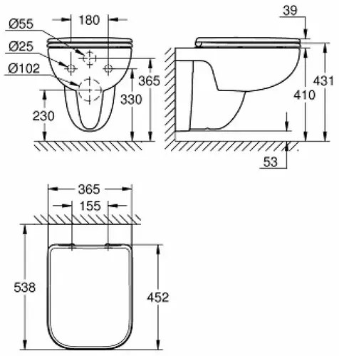 Set vas WC suspendat Grohe Start Edge rimless alb cu capac softclose