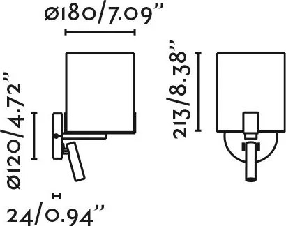 Aplica de perete cu reader LED NILA