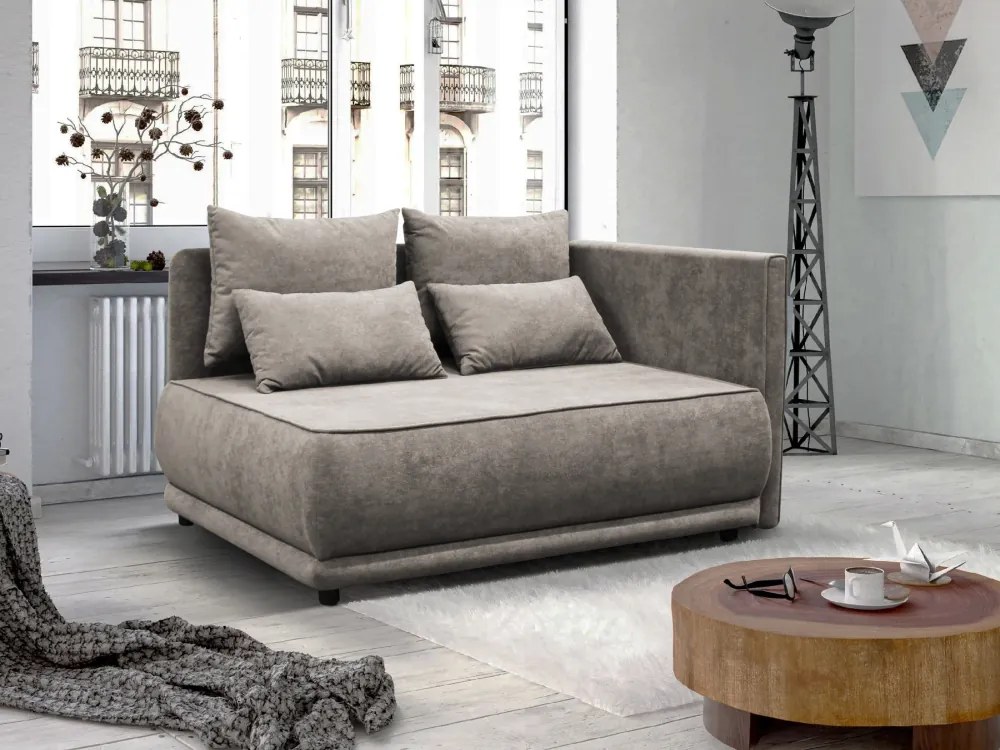 Canapea extensibilă, bej gri Taupe, pe dreapta, LIAMI