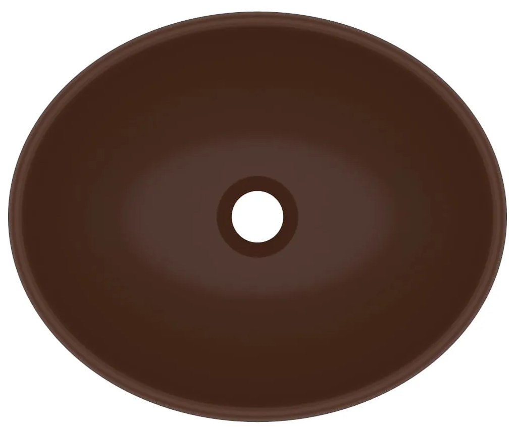 Chiuveta de lux, maro mat, 40 x 33 cm, ceramica, forma ovala matte dark brown