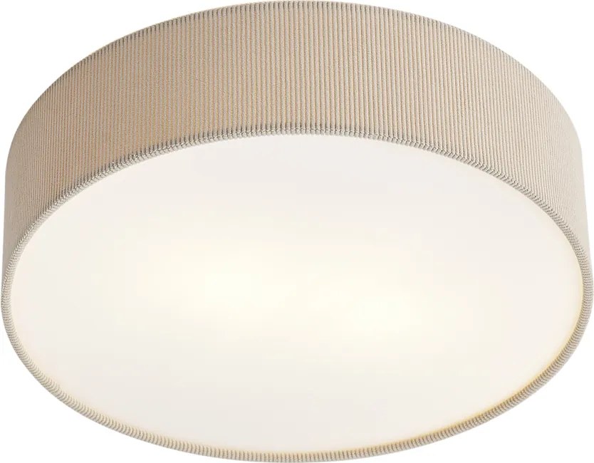 Plafonieră modernă gri-maroniu cu abajur de catifea 38cm 2 lumini - Luz