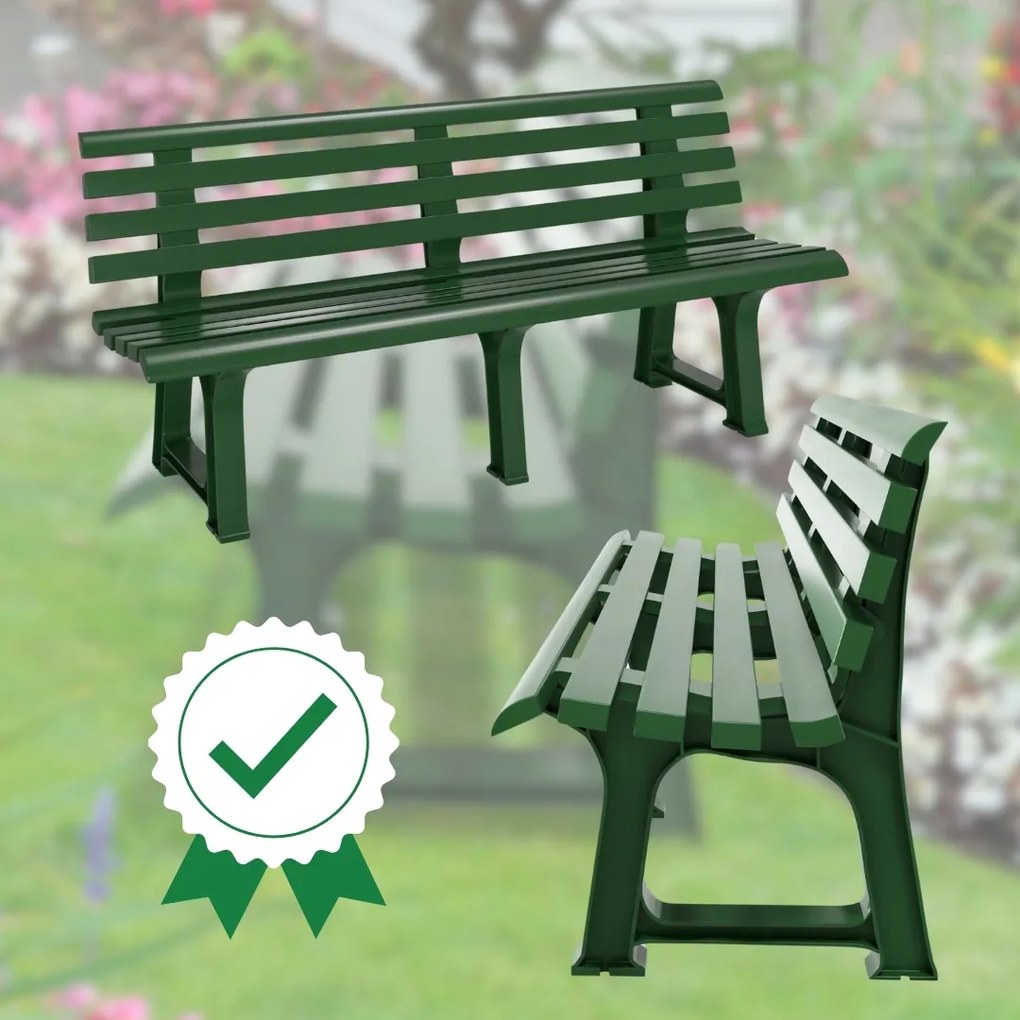 Bancă de grădină ORCHIDEA, 145x49x74cm, verde I.P.A.E-Progarden