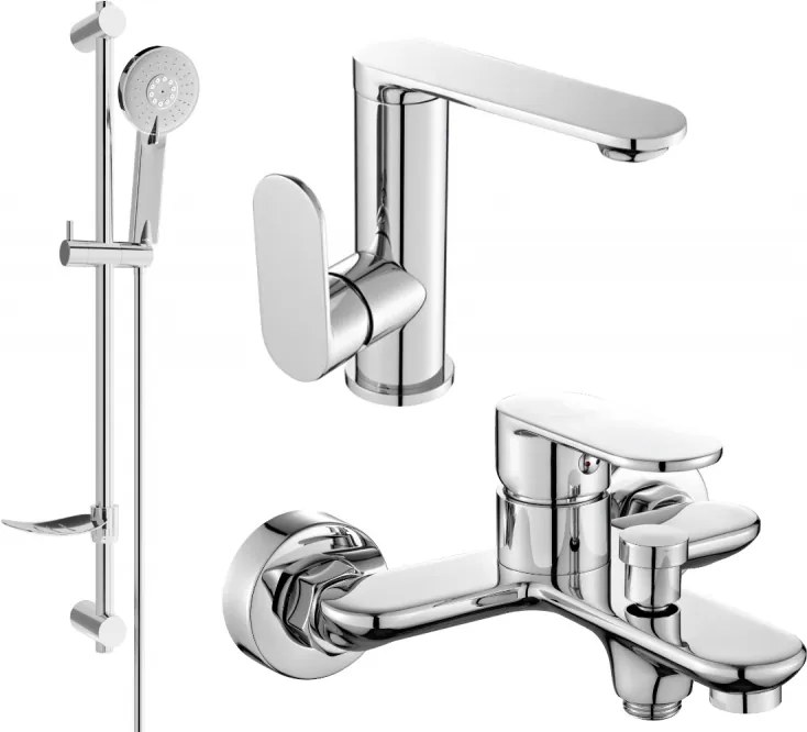 Mexen Milo Set de baie DF40, crom - 713053DF40-00