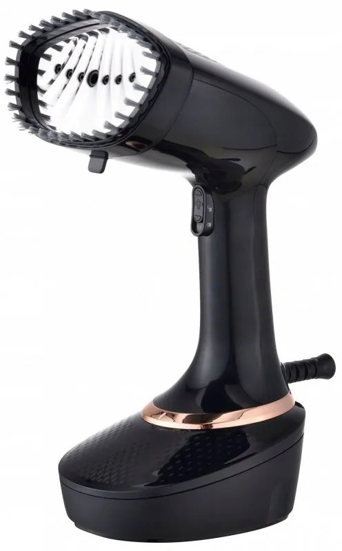 Aparat de calcat cu aburi Klausberg KB 7777, 1500W, 400ml, Calcare verticala, Placa ceramica, Negru / roz auriu