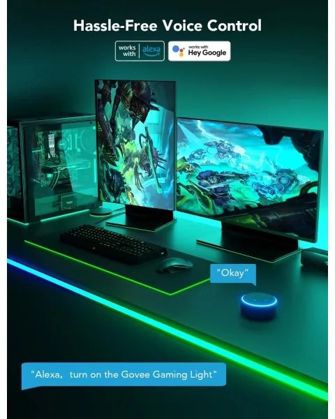 Sistem de retroiluminare de masă Govee Neon LED 3m RGBIC Wi-Fi