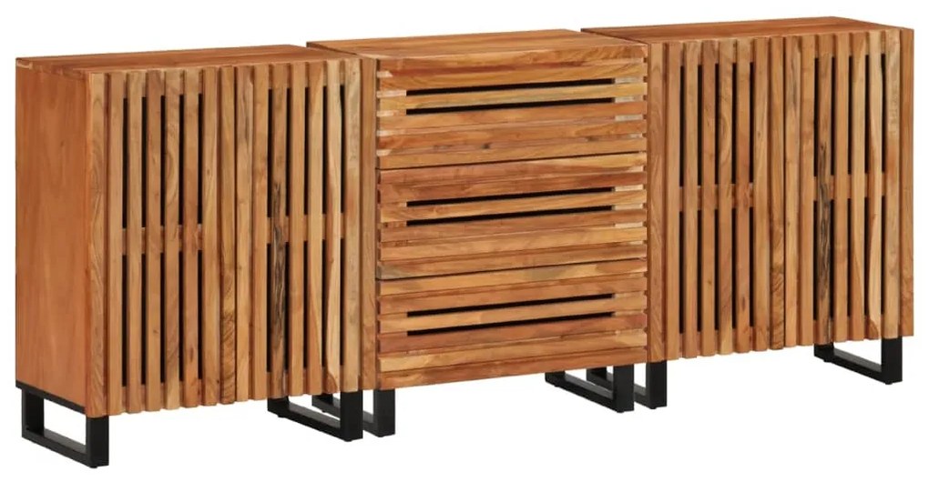vidaXL Dulapuri, 3 buc., 60x34x75 cm, lemn masiv de acacia
