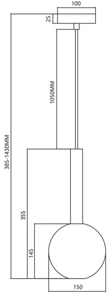 Lustră pe cablu NIKO 1xG9/9W/230V d. 15 cm negru