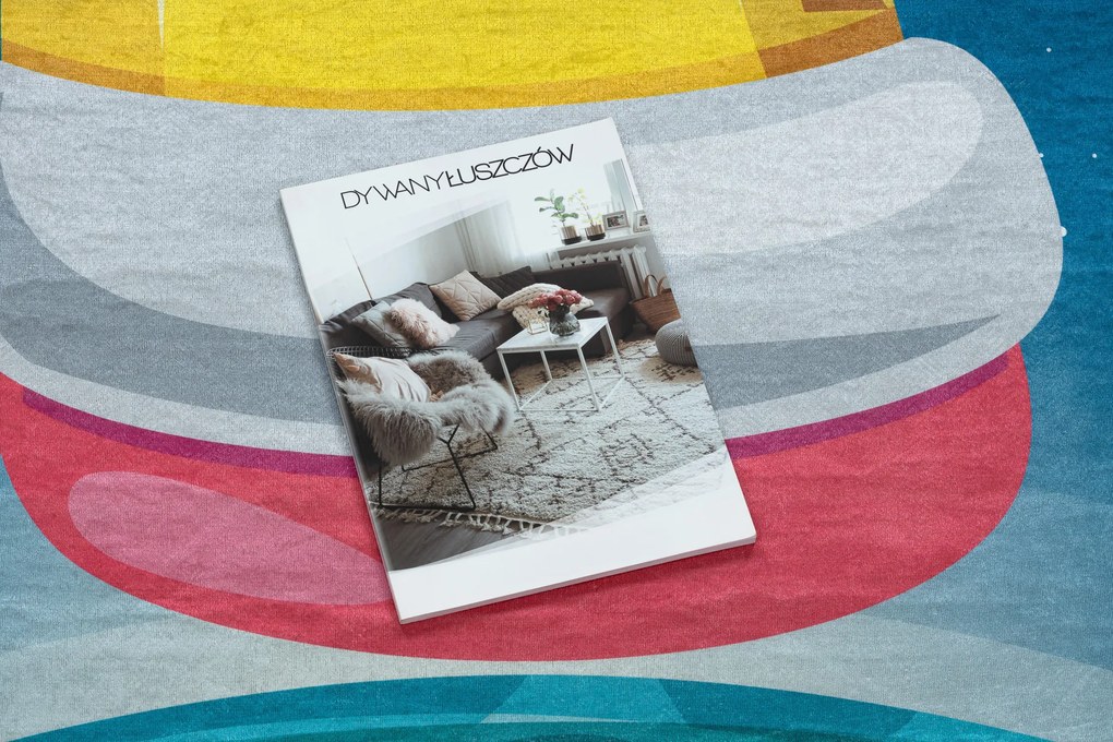 BAMBINO 42810 covor lavabil Rachetă, planete pentru copii anti-alunecare - albastru / maro