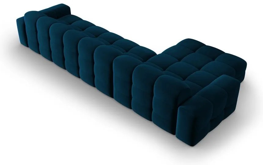 Colțar albastru închis cu tapițerie din catifea (pe partea stângă) Kendal – Micadoni Home