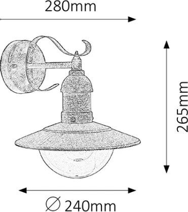 Brilagi - Aplica de perete pentru exterior MOLDE 1xE27/60W/230V IP44 bronz/patină