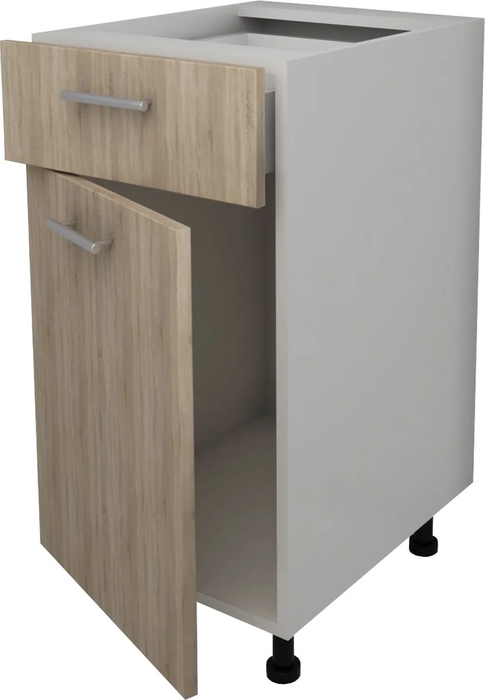 Corp Baza Lecce, 1 Sertar, 1 Usa, Stejar Sonoma/Alb, 40 x 50 x 80 cm