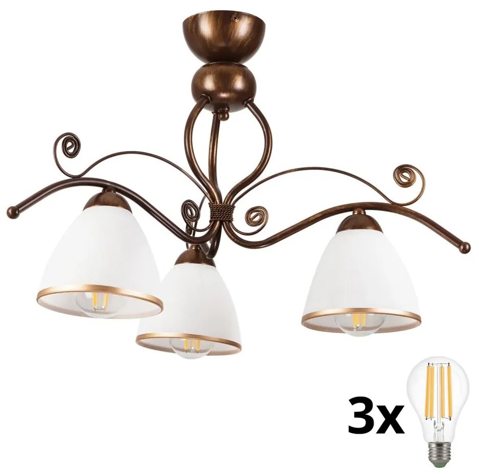 Lustră LED aplicată Brilagi ANTICO 3xE27/60W/230V patină bronz