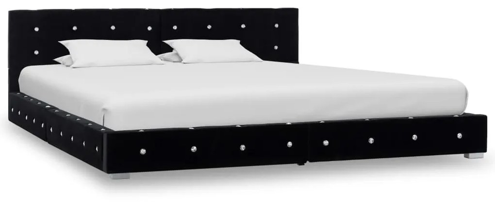 280385 vidaXL Cadru de pat, negru, 160 x 200 cm, catifea