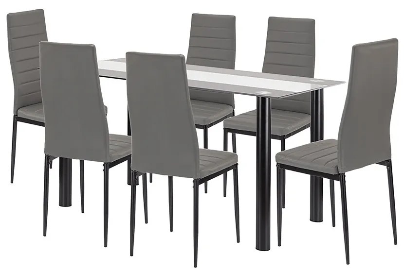 Denton 6+1 set de luat masa gri-negru