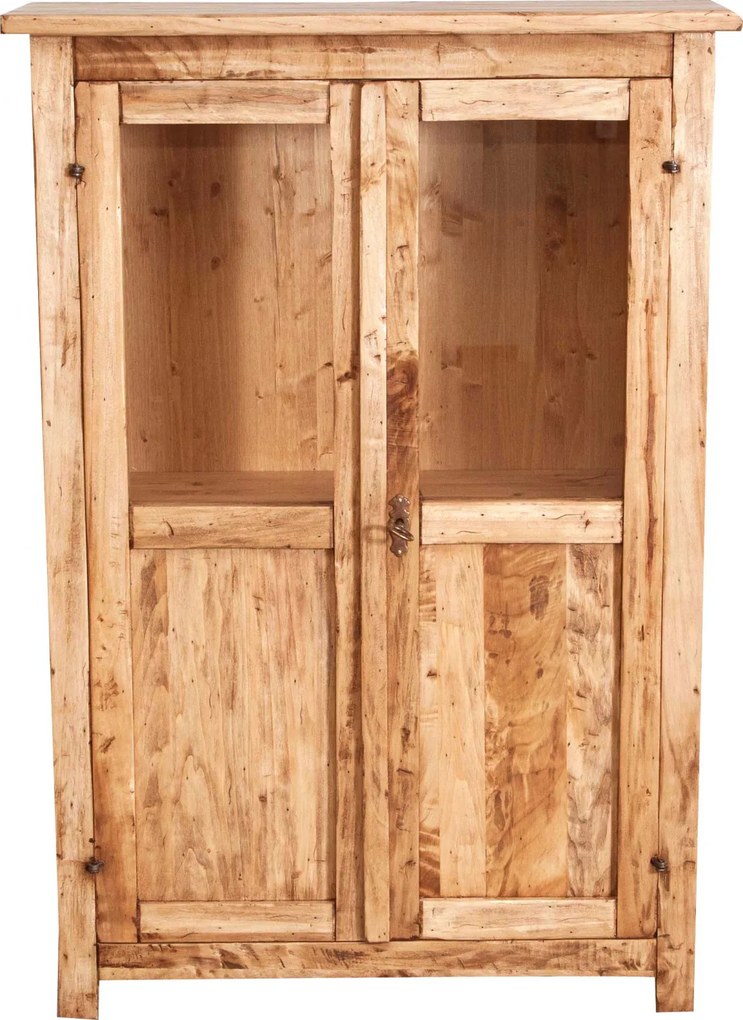 Vitrina mica, L68 25 H98 cm, natur antic, lemn masiv