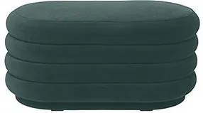 Puf Oval din Catifea Verde (M) - Catifea Verde L(90 cm) Inaltime(40 cm) D(42 cm)