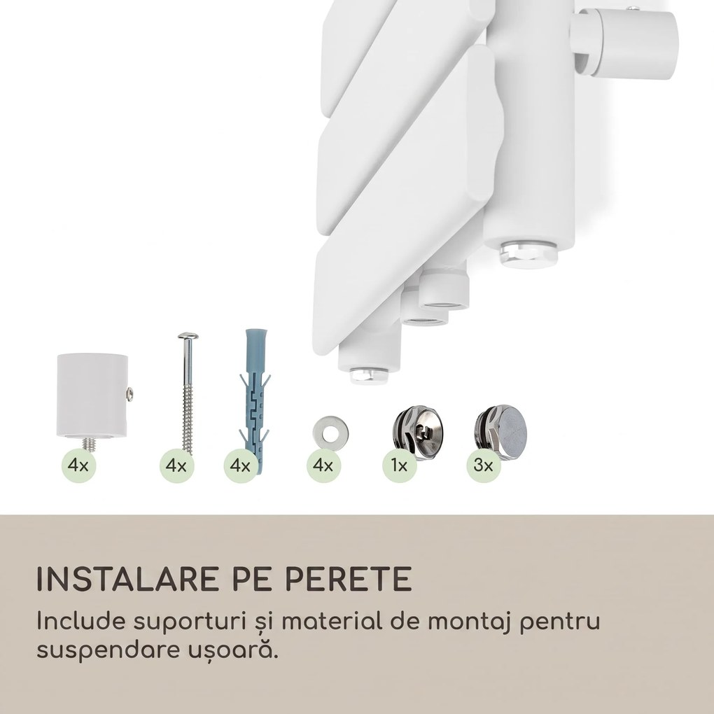 Blumfeldt Fairmont 80 x 45 calorifer 375W apă caldă 3 suporturi pentru prosoape 1/2