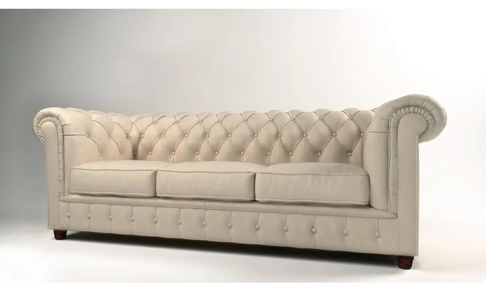 Canapea crem cu tapițerie din catifea 230 cm Cambridge – Ropez