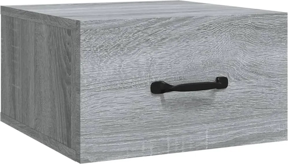 vidaXL Noptieră de perete, sonoma gri, 35x35x20 cm
